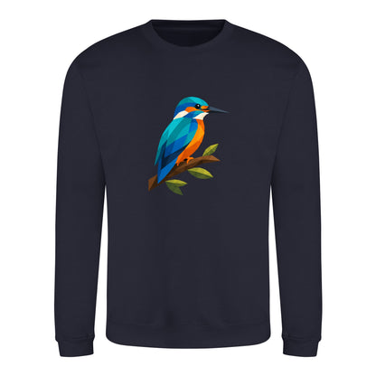 Kingfisher Among Reeds Adult Sweatshirt - Prism Kingdom French Navy colour variant image