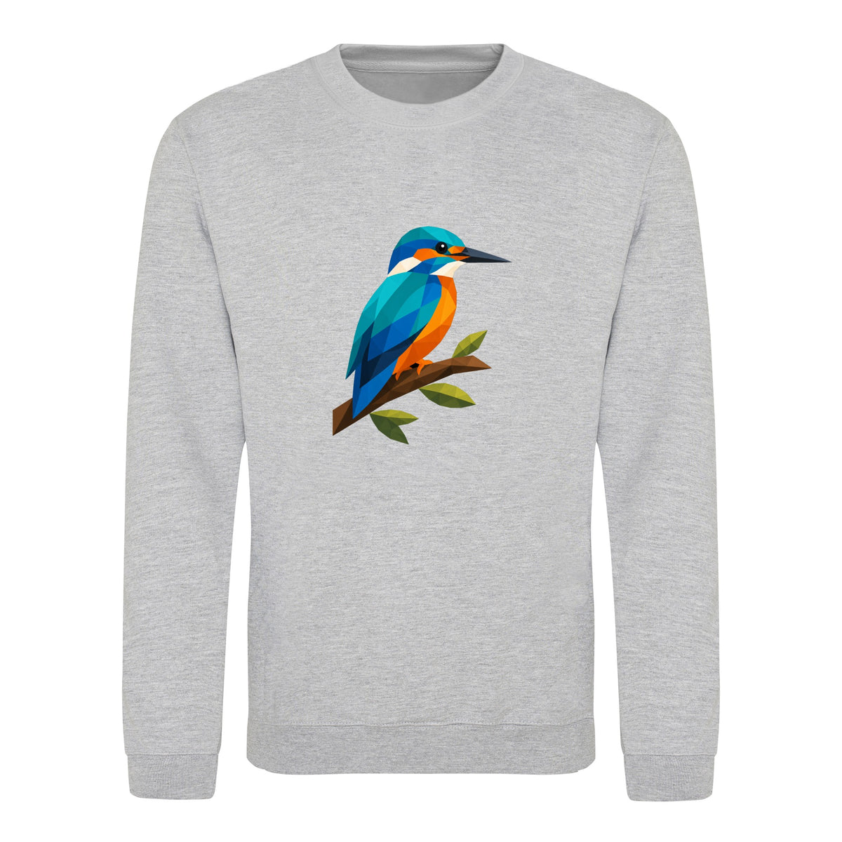 Kingfisher Among Reeds Adult Sweatshirt - Prism Kingdom Heather Grey colour variant image