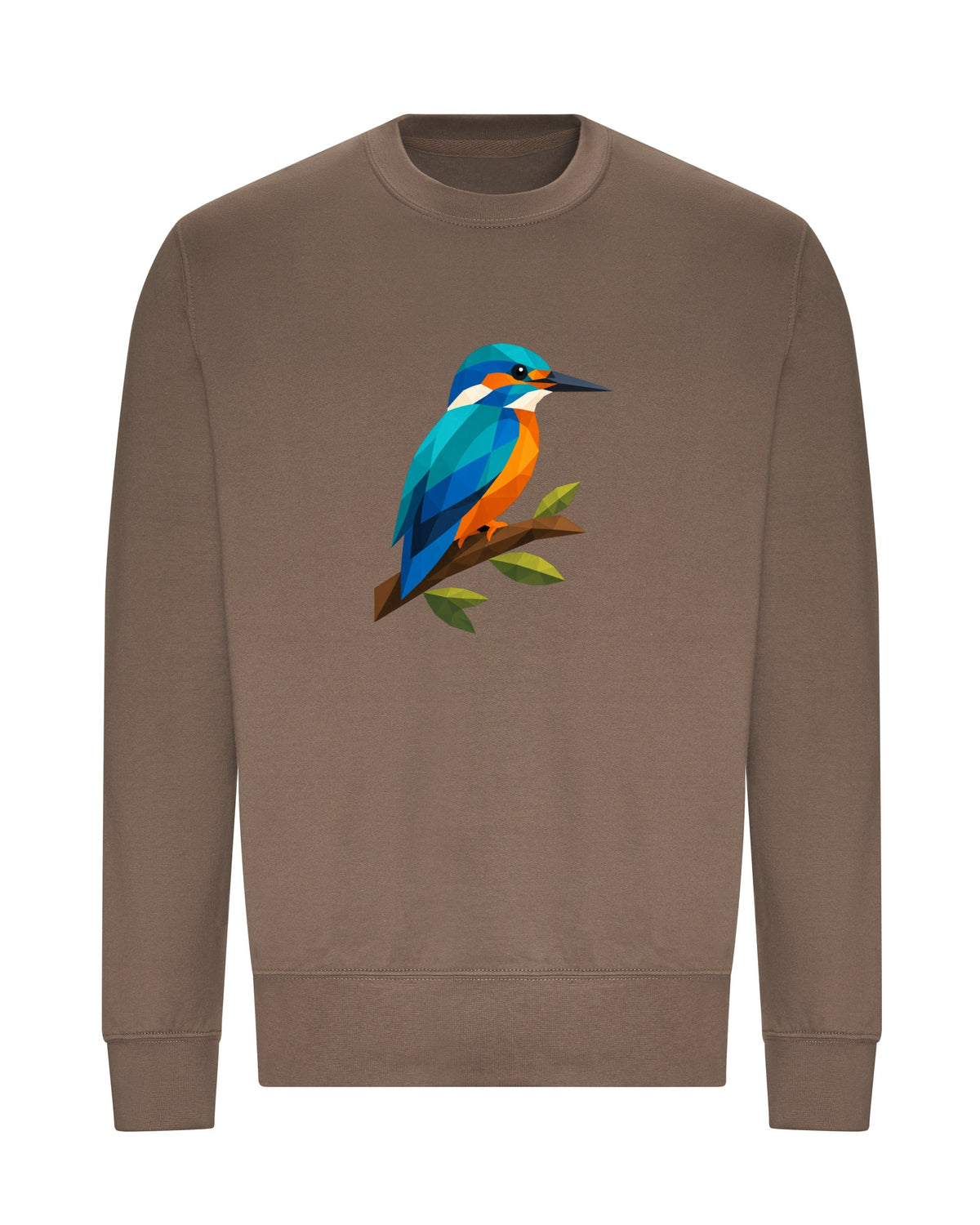 Kingfisher Among Reeds Adult Sweatshirt - Prism Kingdom Mocha Brown colour variant image