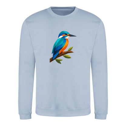 Kingfisher Among Reeds Adult Sweatshirt - Prism Kingdom Sky Blue colour variant image