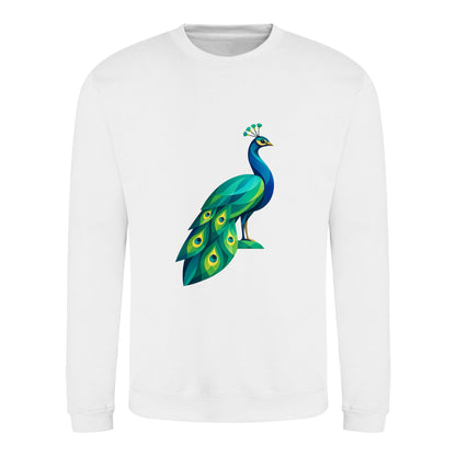Peacock in Prism Adult Sweatshirt - Prism Kingdom Arctic White colour variant image