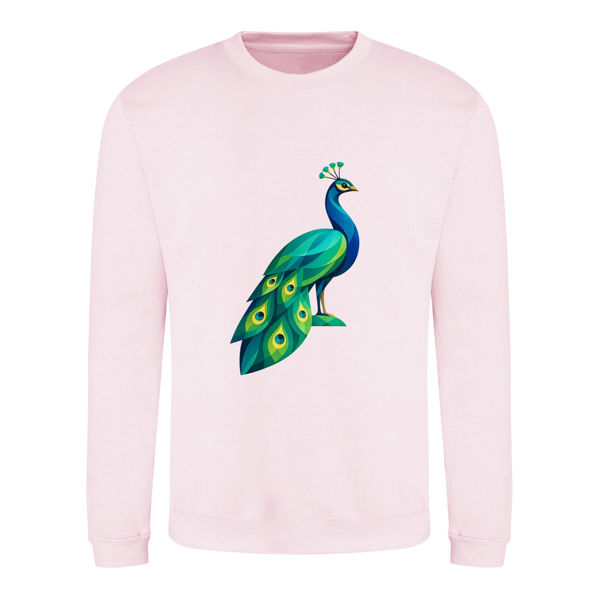 Peacock in Prism Adult Sweatshirt - Prism Kingdom Baby Pink colour variant image