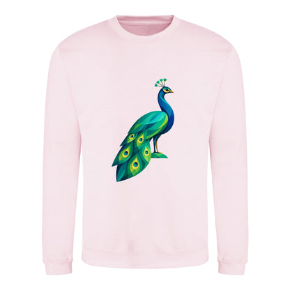 Peacock in Prism Adult Sweatshirt - Prism Kingdom Baby Pink colour variant image