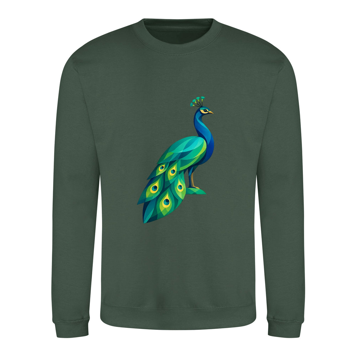 Peacock in Prism Adult Sweatshirt - Prism Kingdom Bottle Green colour variant image
