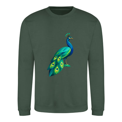 Peacock in Prism Adult Sweatshirt - Prism Kingdom Bottle Green colour variant image