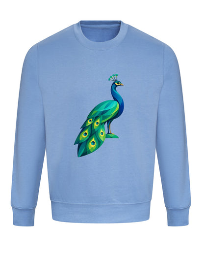 Peacock in Prism Adult Sweatshirt - Prism Kingdom Cornflower Blue colour variant image