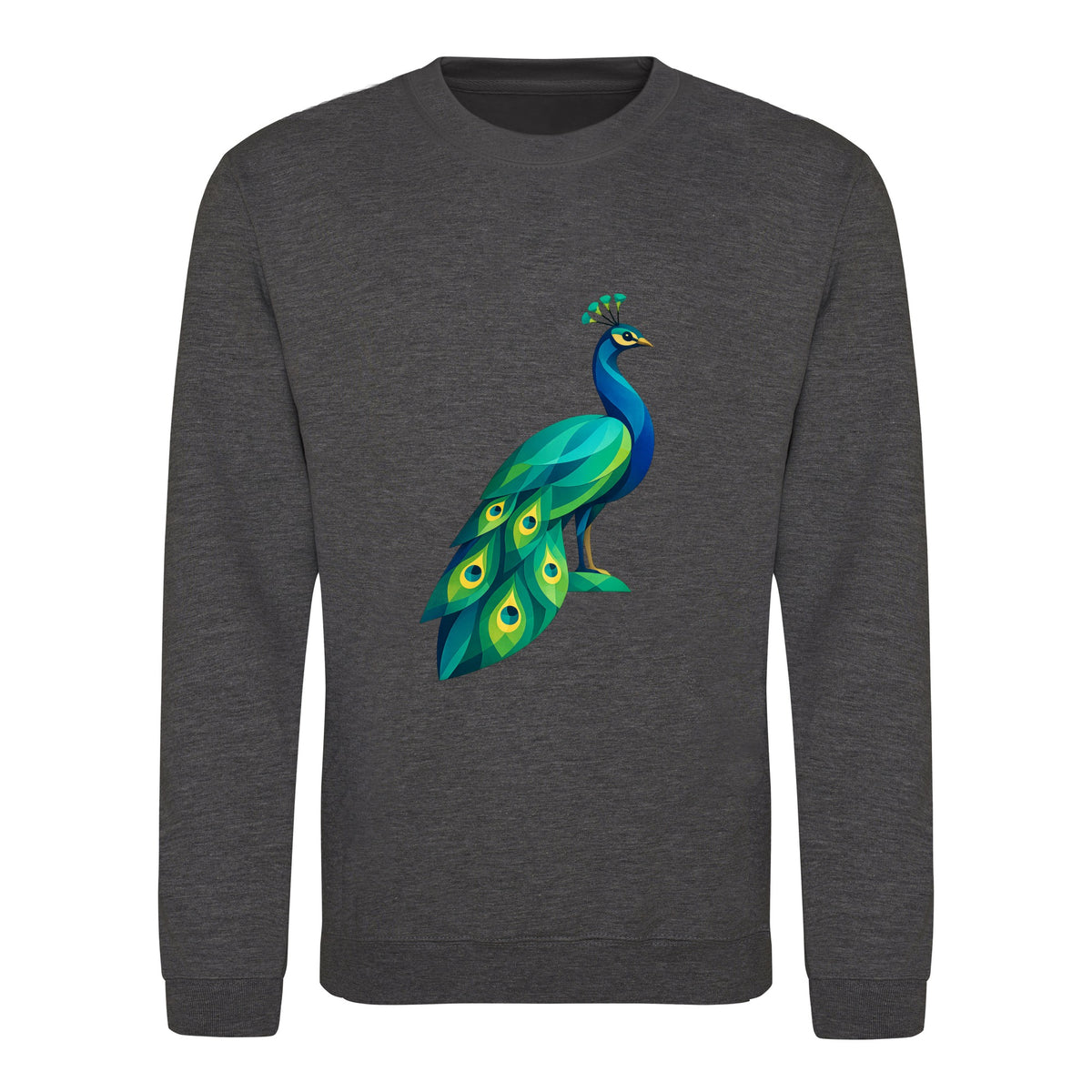Peacock in Prism Adult Sweatshirt - Prism Kingdom Charcoal colour variant image