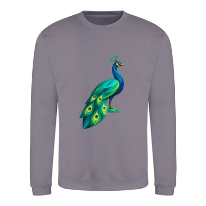 Peacock in Prism Adult Sweatshirt - Prism Kingdom Dusty Lilac colour variant image