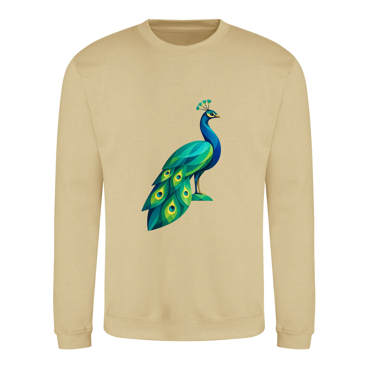 Peacock in Prism Adult Sweatshirt - Prism Kingdom Desert Sand colour variant image