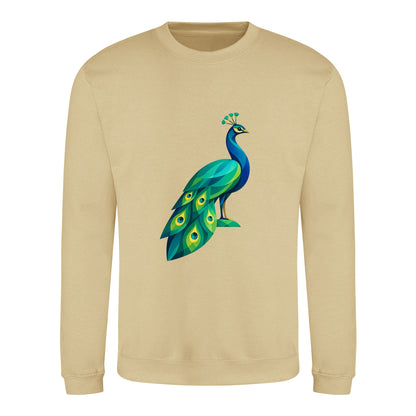 Peacock in Prism Adult Sweatshirt - Prism Kingdom Desert Sand colour variant image