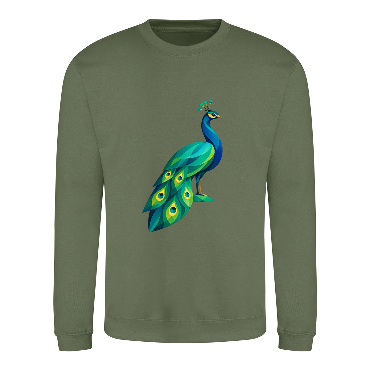Peacock in Prism Adult Sweatshirt - Prism Kingdom Earthy Green colour variant image