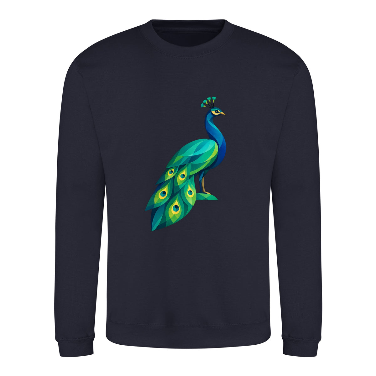 Peacock in Prism Adult Sweatshirt - Prism Kingdom French Navy colour variant image
