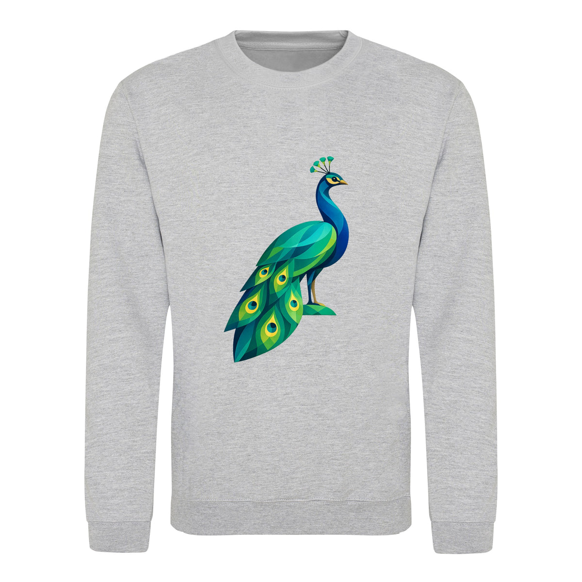 Peacock in Prism Adult Sweatshirt - Prism Kingdom Heather Grey colour variant image