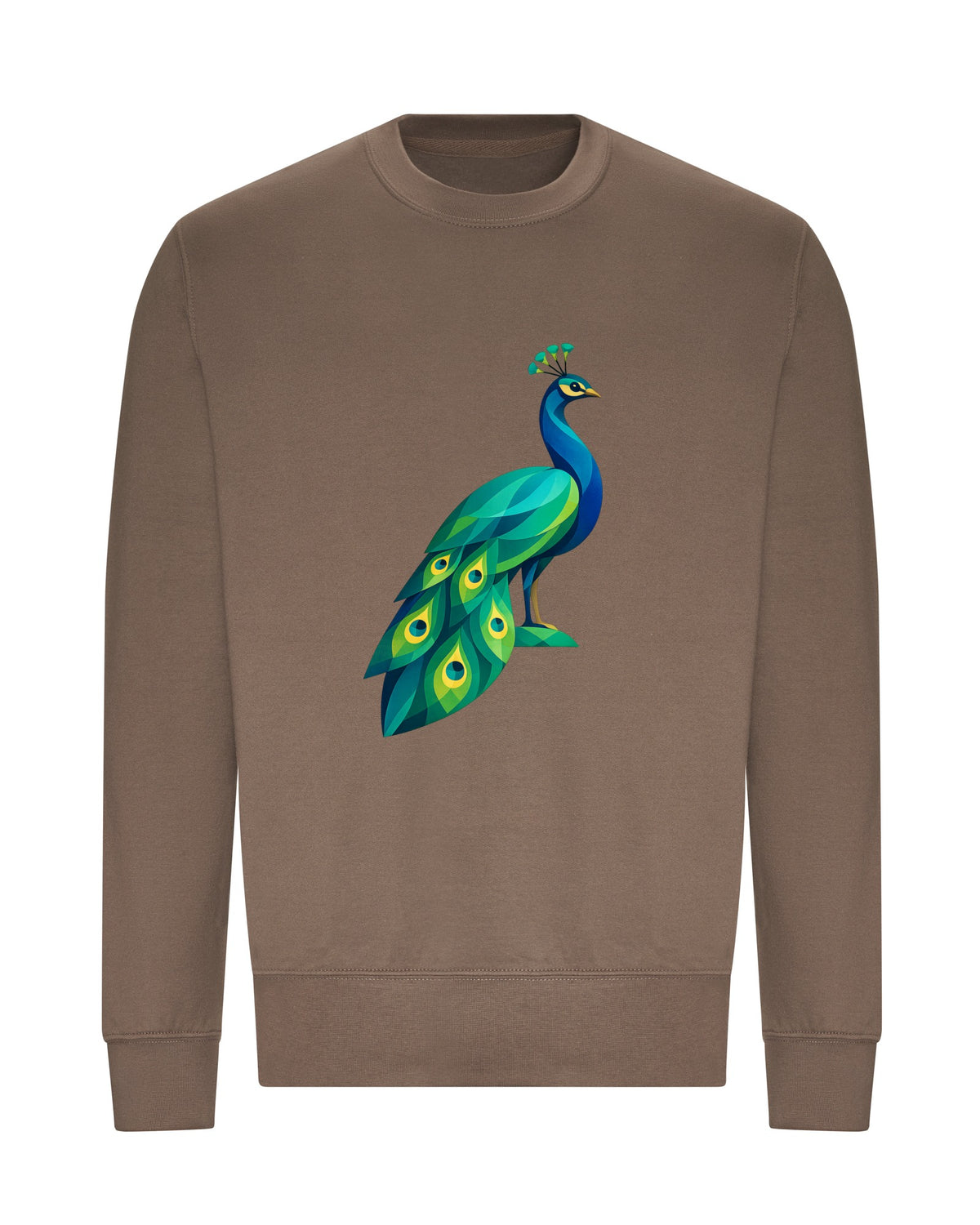 Peacock in Prism Adult Sweatshirt - Prism Kingdom Mocha Brown colour variant image