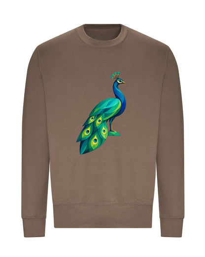 Peacock in Prism Adult Sweatshirt - Prism Kingdom Mocha Brown colour variant image