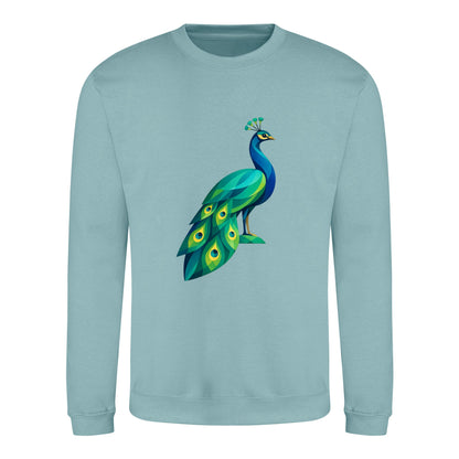 Peacock in Prism Adult Sweatshirt - Prism Kingdom Seafoam colour variant image