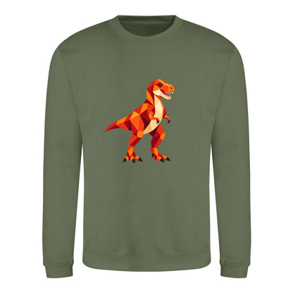 T-Rex Territory Adult Sweatshirt - Prism Kingdom Earthy Green colour variant image