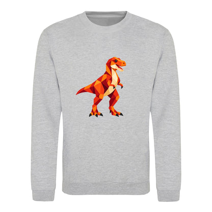 T-Rex Territory Adult Sweatshirt - Prism Kingdom Heather Grey colour variant image