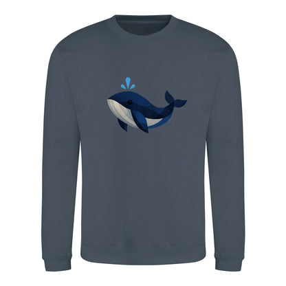 Whale in Blue Adult Sweatshirt - Prism Kingdom Airforce Blue colour variant image