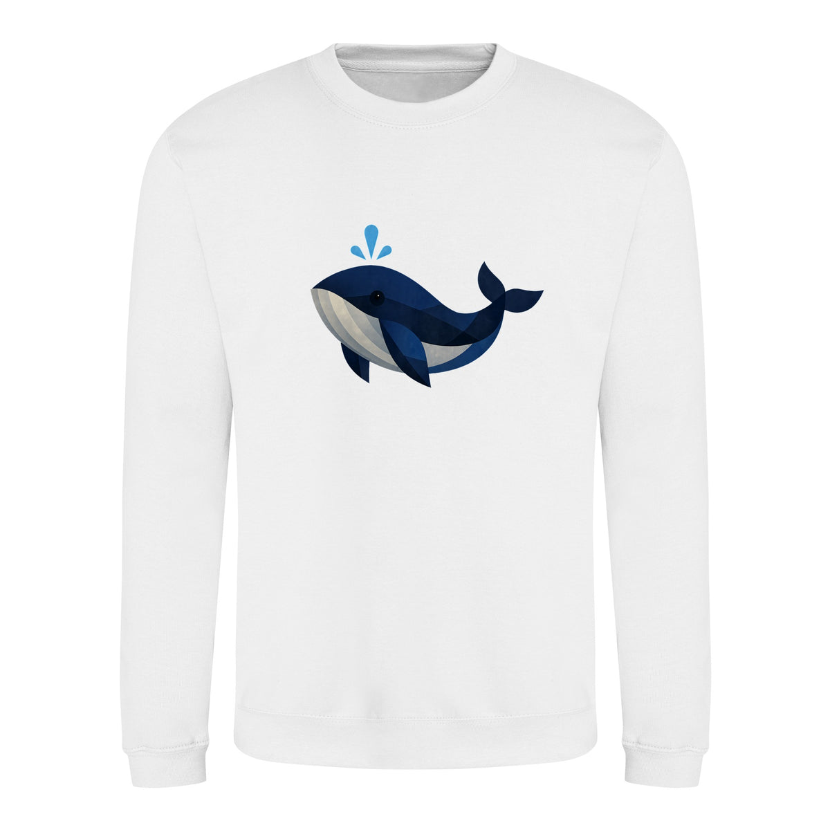 Whale in Blue Adult Sweatshirt - Prism Kingdom Arctic White colour variant image