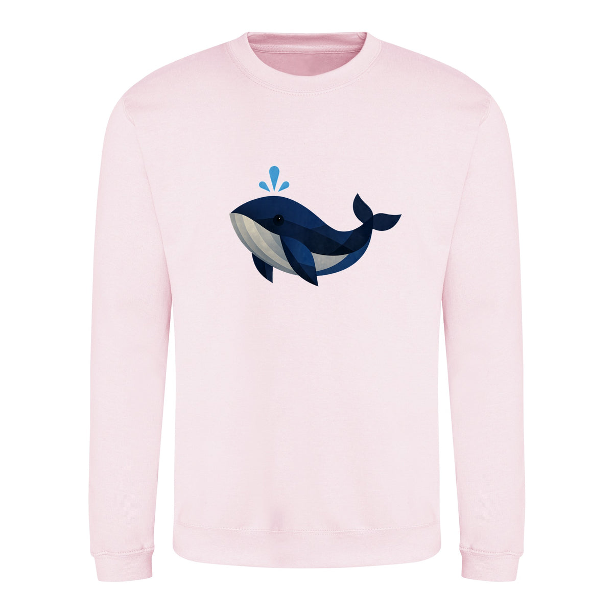 Whale in Blue Adult Sweatshirt - Prism Kingdom Baby Pink colour variant image