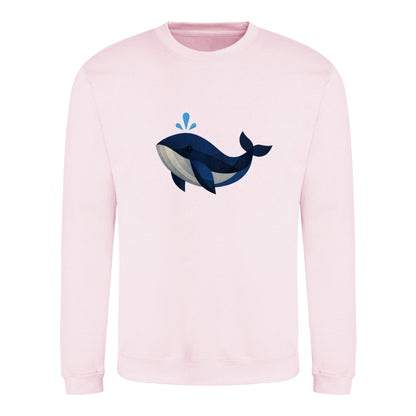 Whale in Blue Adult Sweatshirt - Prism Kingdom Baby Pink colour variant image