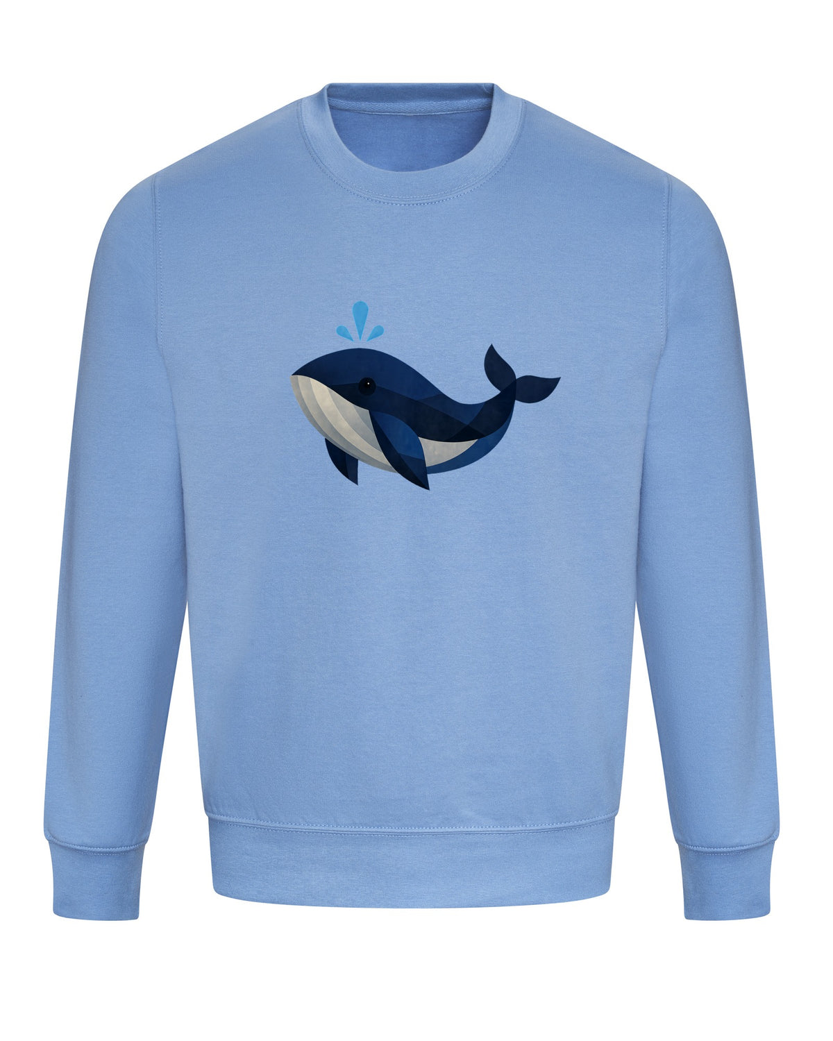 Whale in Blue Adult Sweatshirt - Prism Kingdom Cornflower Blue colour variant image