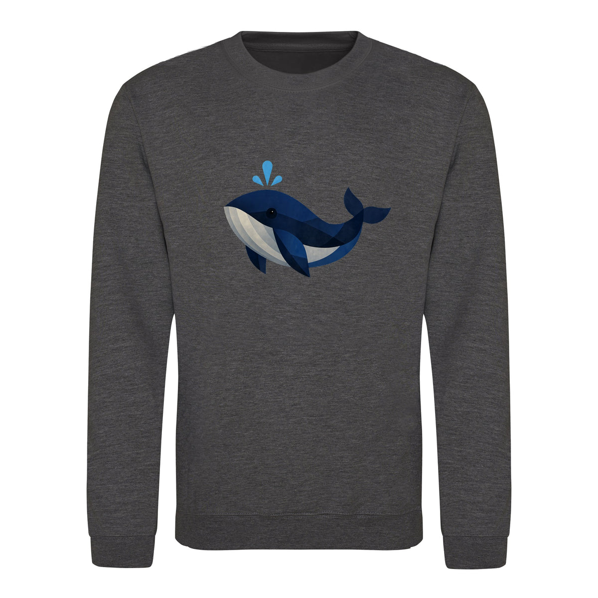 Whale in Blue Adult Sweatshirt - Prism Kingdom Charcoal colour variant image