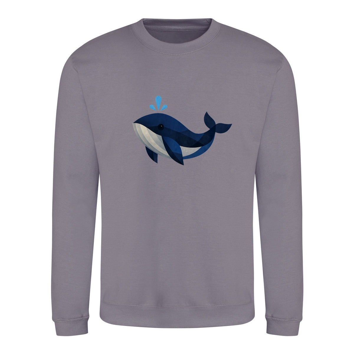 Whale in Blue Adult Sweatshirt - Prism Kingdom Dusty Lilac colour variant image