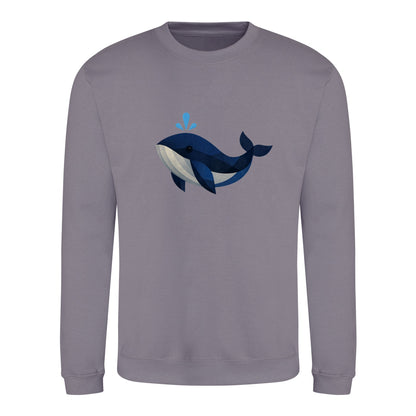 Whale in Blue Adult Sweatshirt - Prism Kingdom Dusty Lilac colour variant image