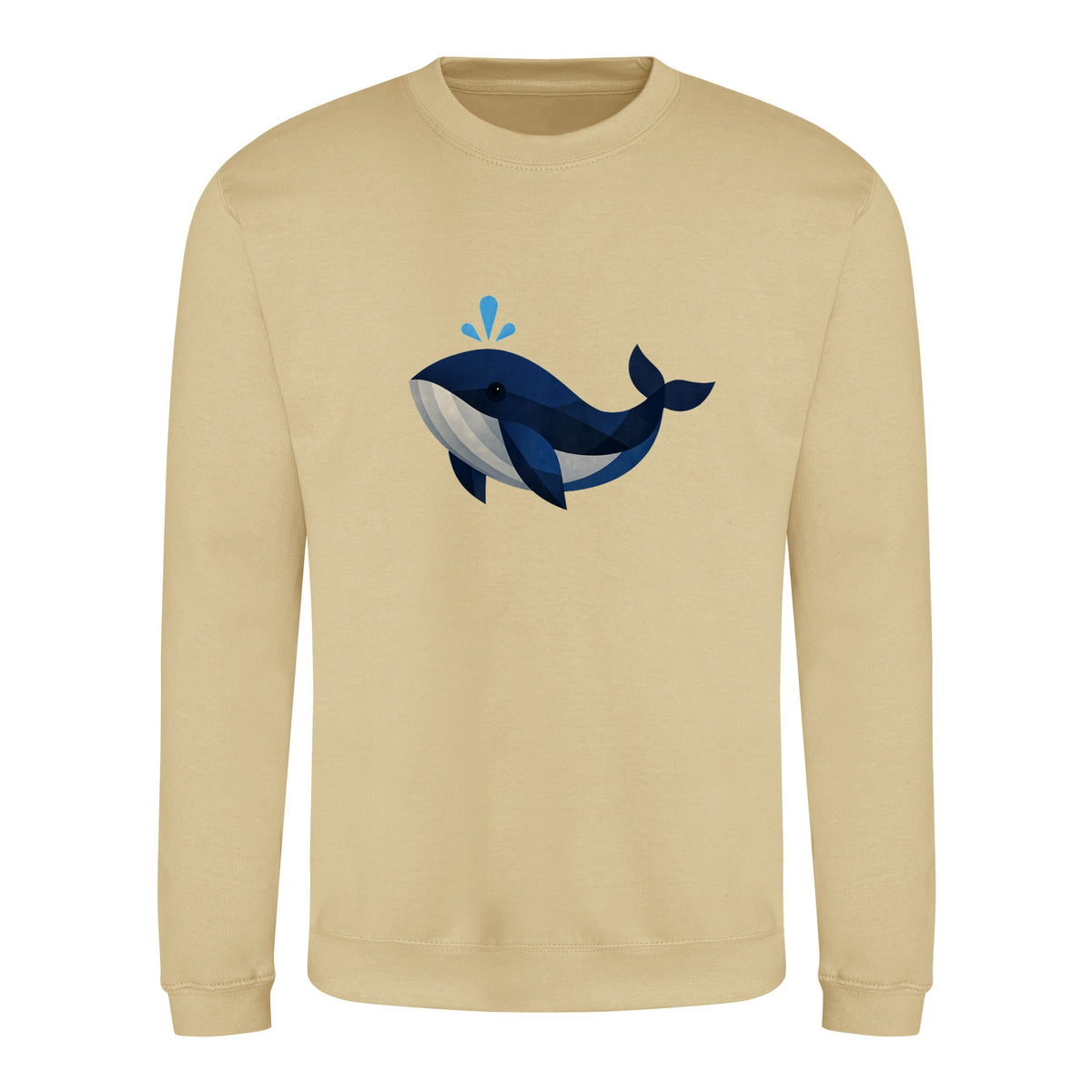 Whale in Blue Adult Sweatshirt - Prism Kingdom Desert Sand colour variant image