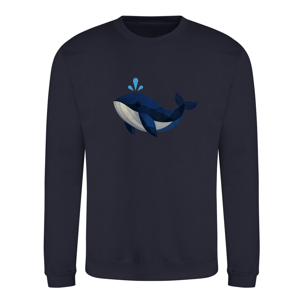 Whale in Blue Adult Sweatshirt - Prism Kingdom French Navy colour variant image