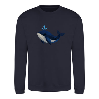 Whale in Blue Adult Sweatshirt - Prism Kingdom French Navy colour variant image