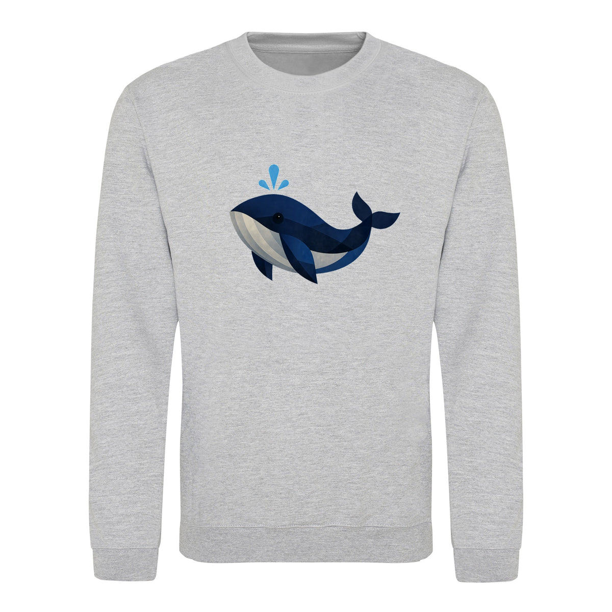 Whale in Blue Adult Sweatshirt - Prism Kingdom Heather Grey colour variant image