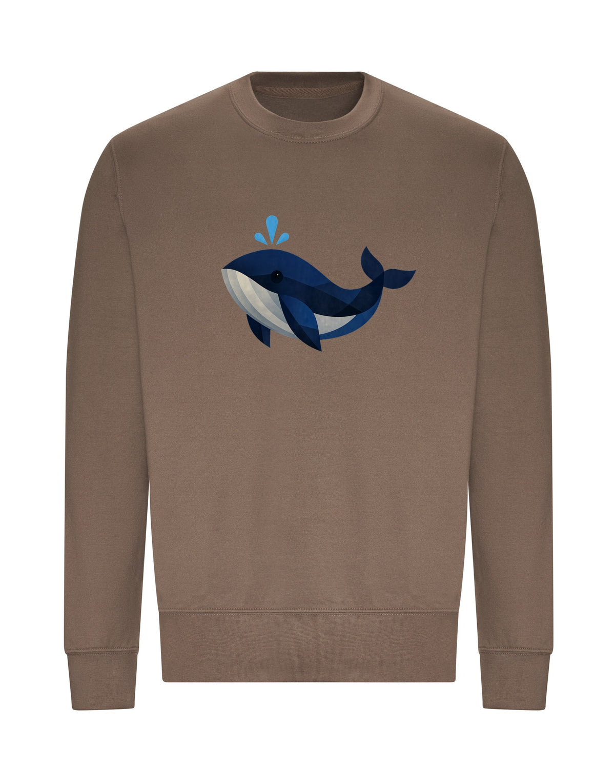 Whale in Blue Adult Sweatshirt - Prism Kingdom Mocha Brown colour variant image