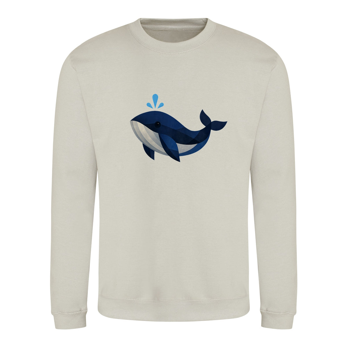 Whale in Blue Adult Sweatshirt - Prism Kingdom Natural Stone colour variant image