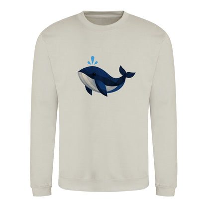 Whale in Blue Adult Sweatshirt - Prism Kingdom Natural Stone colour variant image