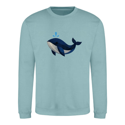 Whale in Blue Adult Sweatshirt - Prism Kingdom Seafoam colour variant image
