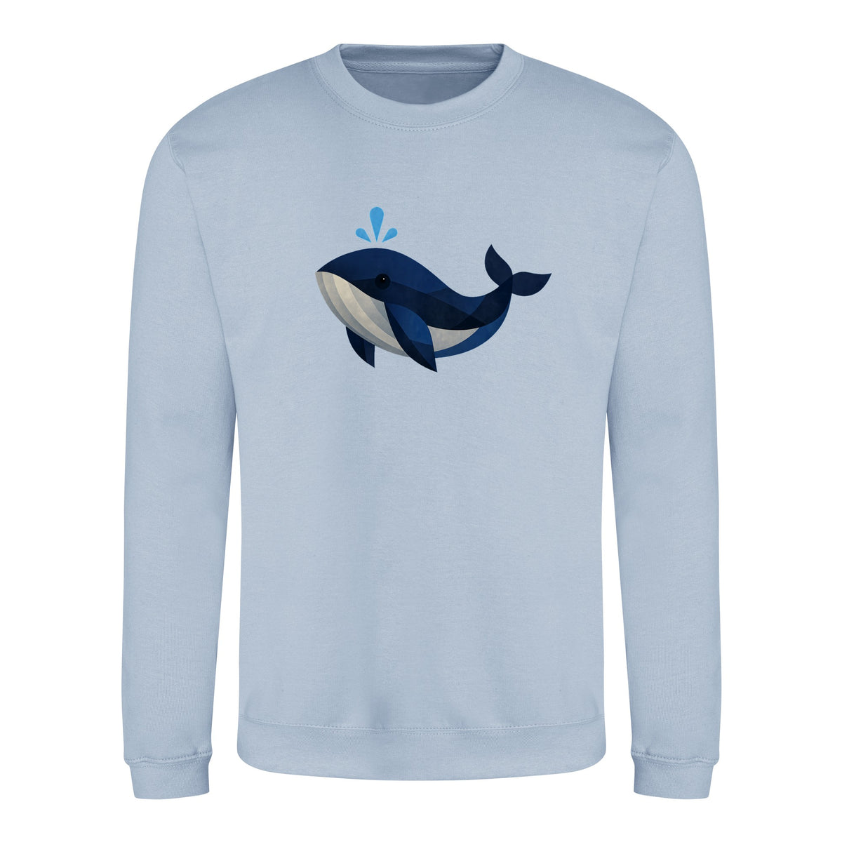 Whale in Blue Adult Sweatshirt - Prism Kingdom Sky Blue colour variant image