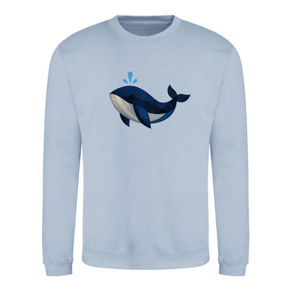 Whale in Blue Adult Sweatshirt - Prism Kingdom Sky Blue colour variant image