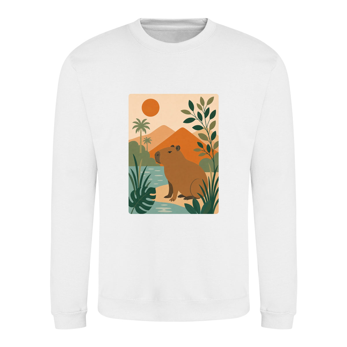 Capybara Oasis Adult Sweatshirt - Wild Horizons Arctic White colour variant image