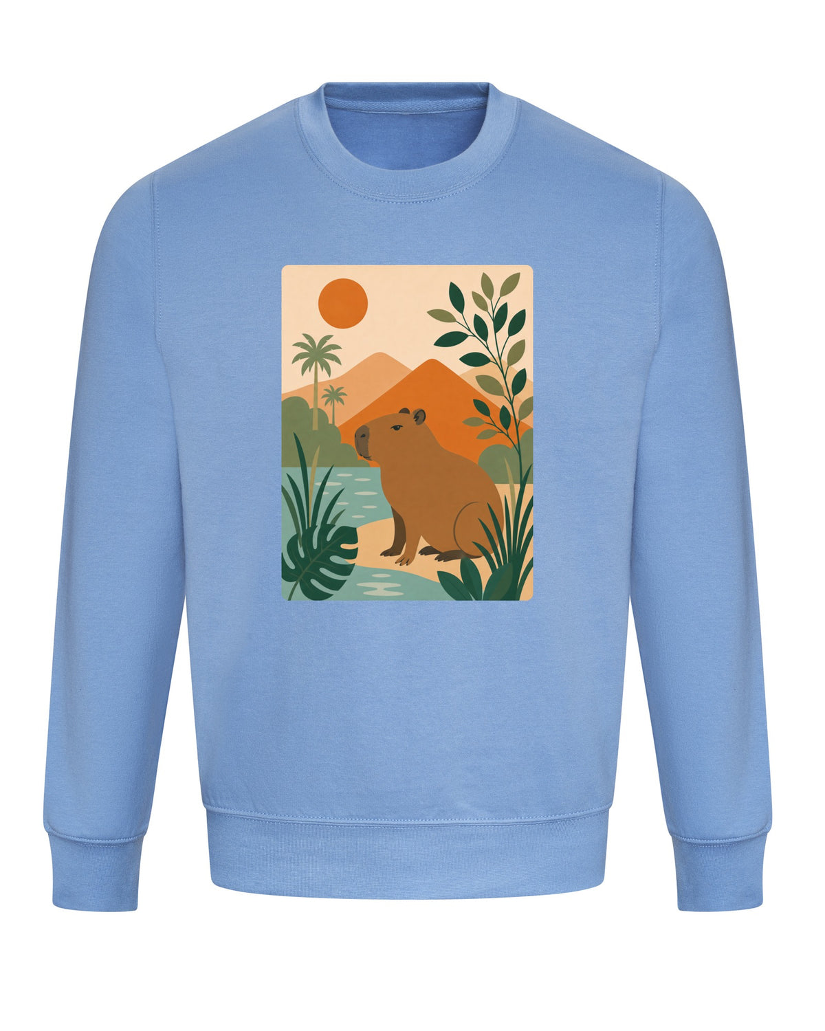 Capybara Oasis Adult Sweatshirt - Wild Horizons Cornflower Blue colour variant image