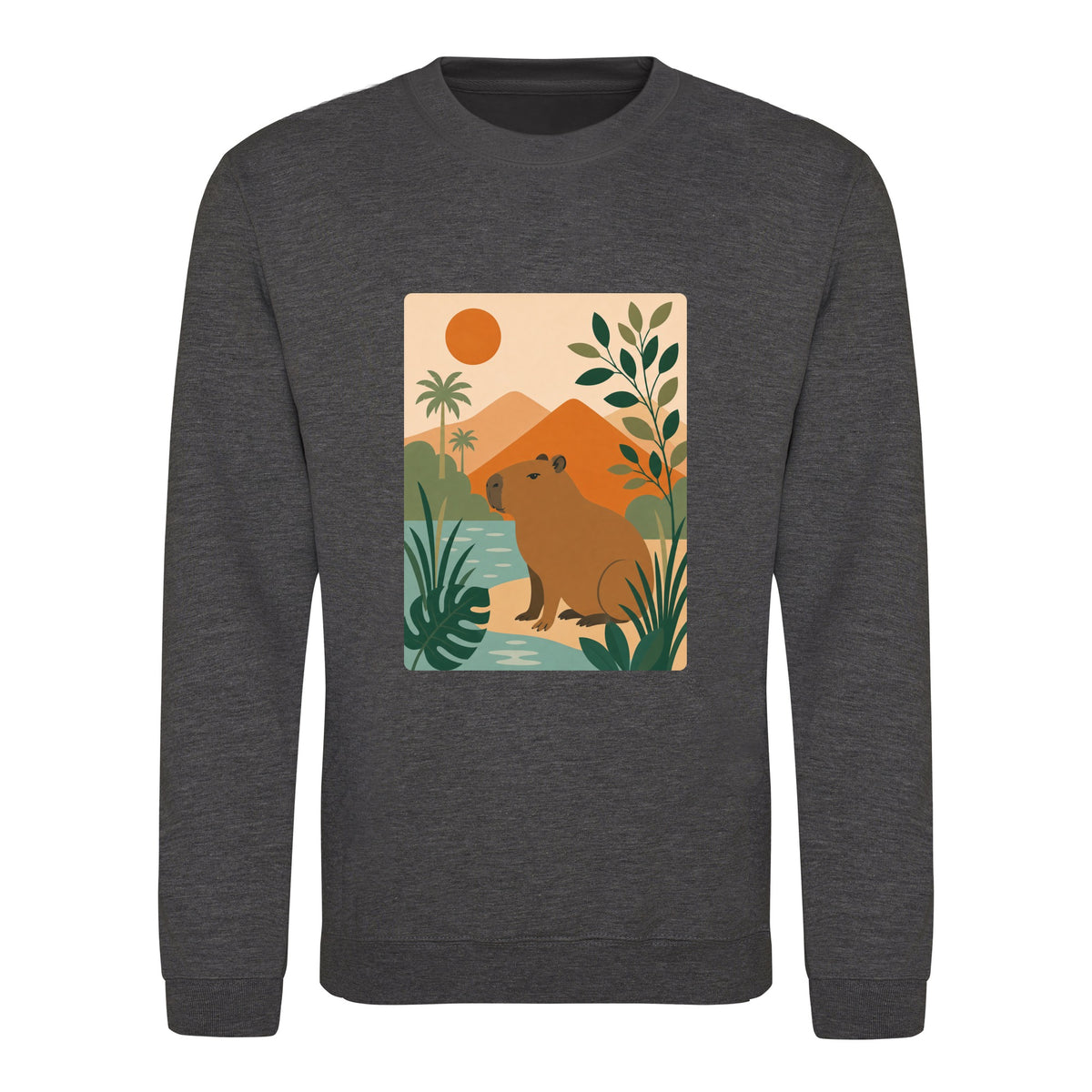 Capybara Oasis Adult Sweatshirt - Wild Horizons Charcoal colour variant image