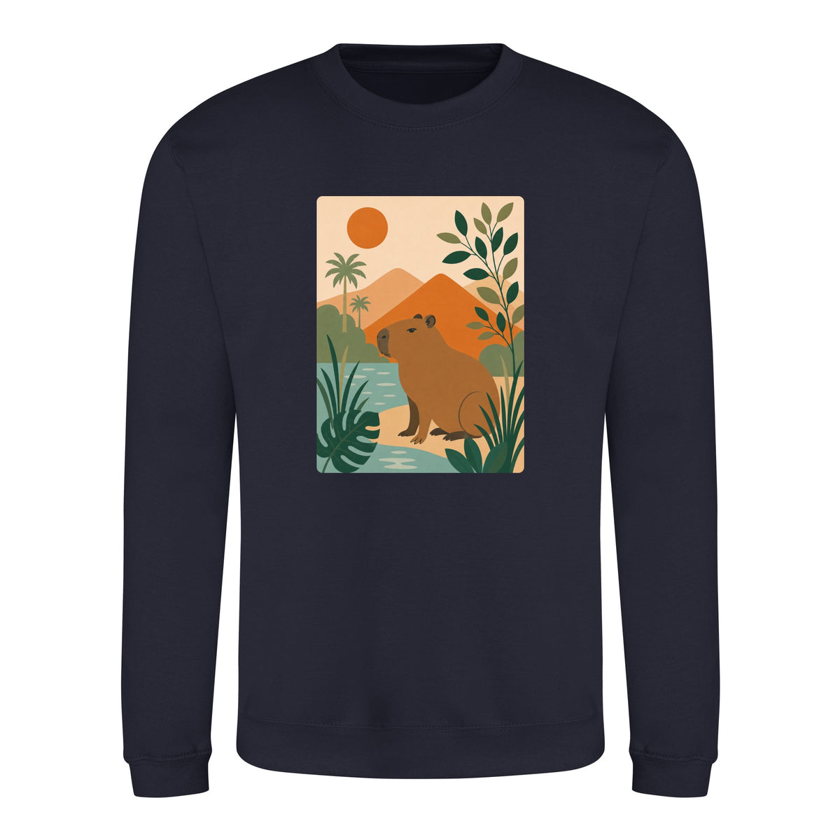 Capybara Oasis Adult Sweatshirt - Wild Horizons French Navy colour variant image