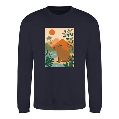 Capybara Oasis Adult Sweatshirt - Wild Horizons French Navy colour variant image