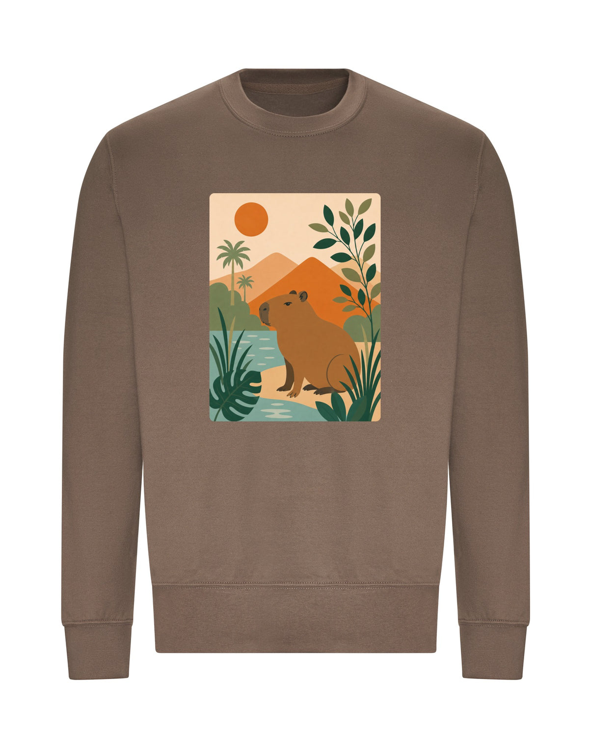 Capybara Oasis Adult Sweatshirt - Wild Horizons Mocha Brown colour variant image