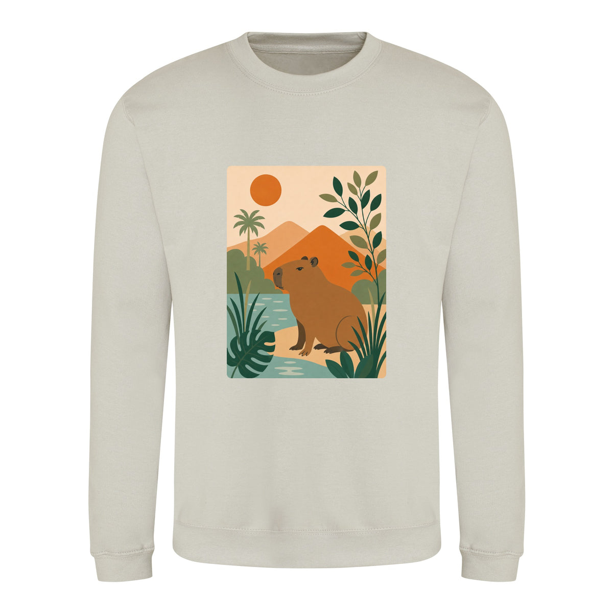 Capybara Oasis Adult Sweatshirt - Wild Horizons Natural Stone colour variant image