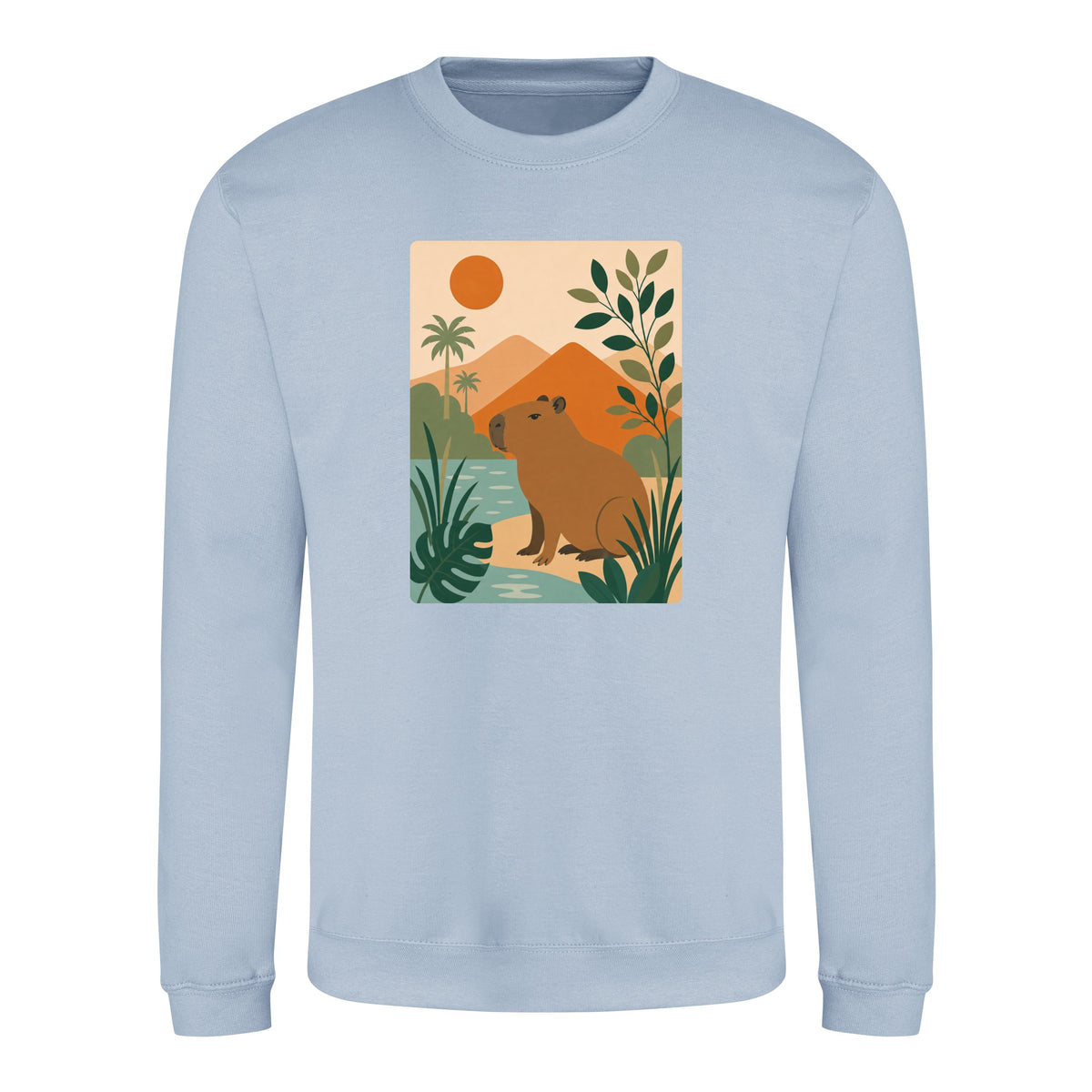 Capybara Oasis Adult Sweatshirt - Wild Horizons Sky Blue colour variant image