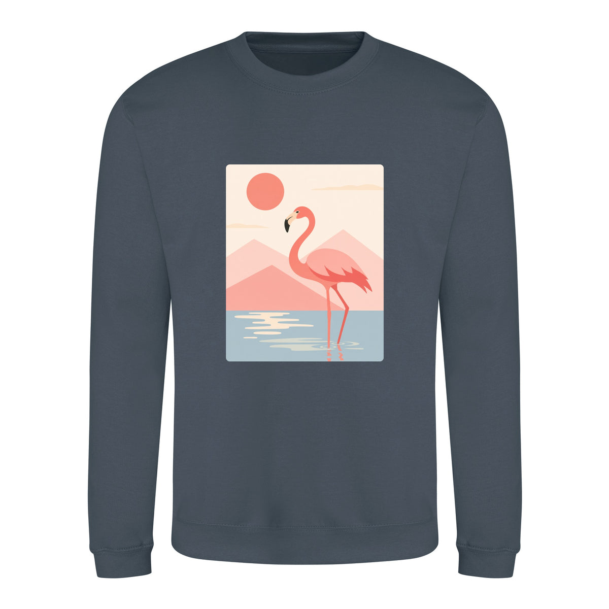 Flamingo Reflections Adult Sweatshirt - Wild Horizons Airforce Blue colour variant image