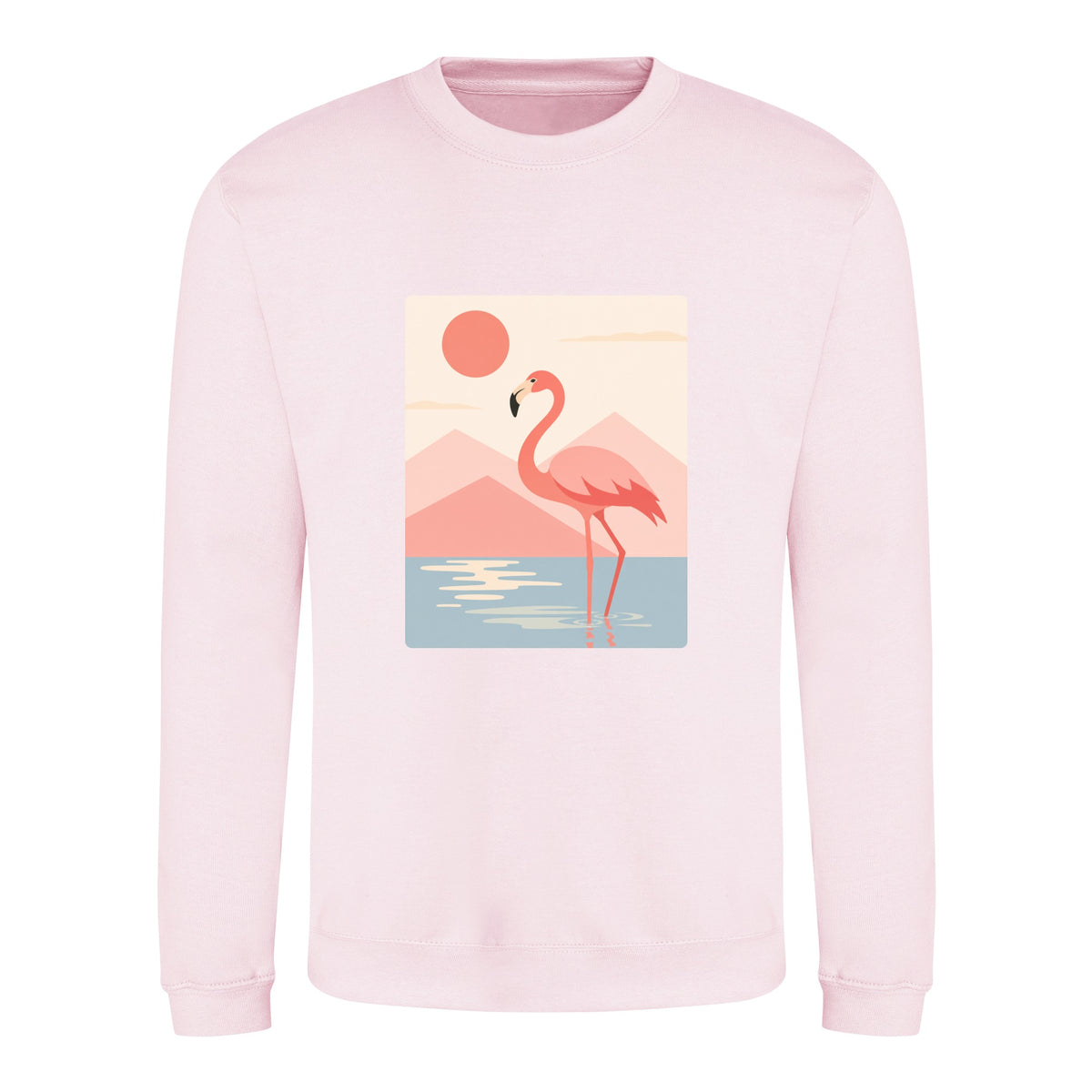 Flamingo Reflections Adult Sweatshirt - Wild Horizons Baby Pink colour variant image